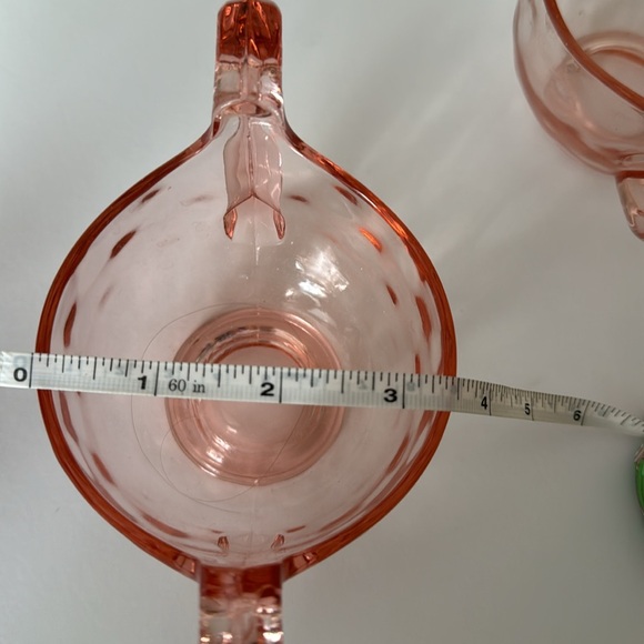 Vintage sugar and creamer, pink carnival glass, great condition no chips,cracks - Picture 4 of 7